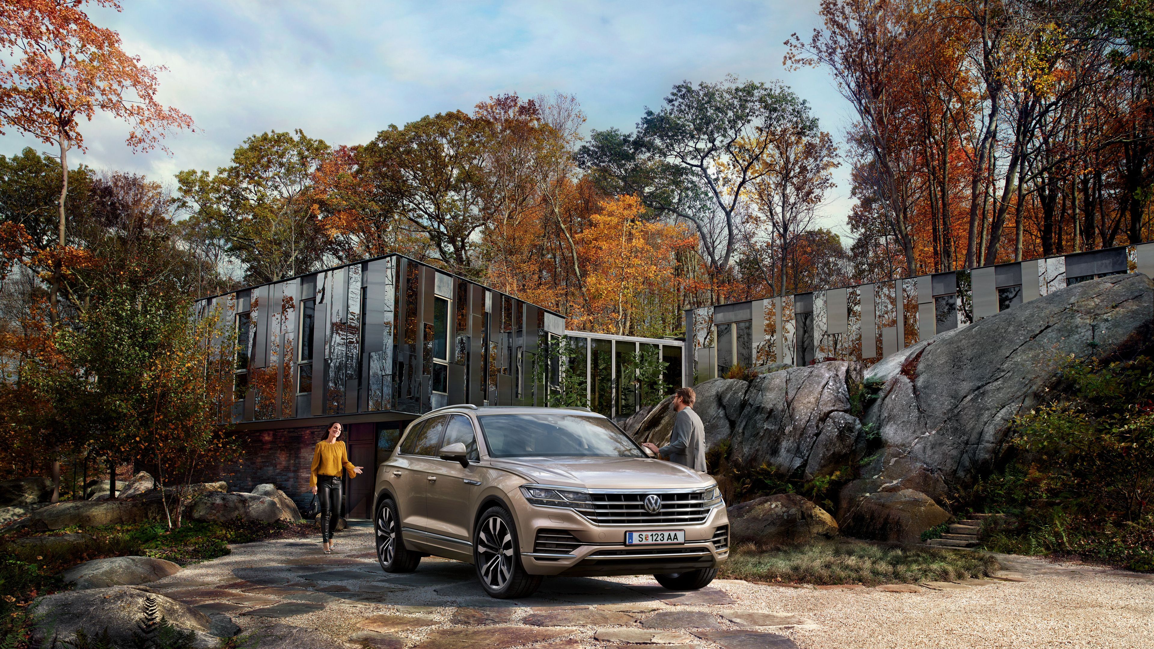 vw volkswagen touareg bež stranski del