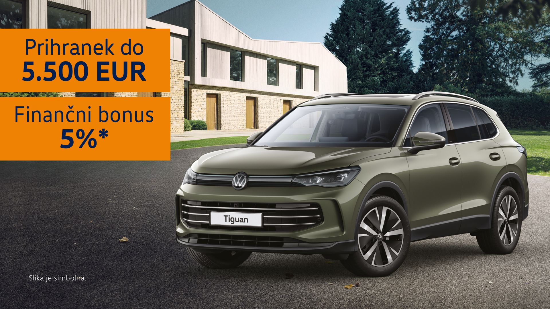 Prihranek do 5.500 eur in finančni bonus 5% za Volkswagen Tiguan.