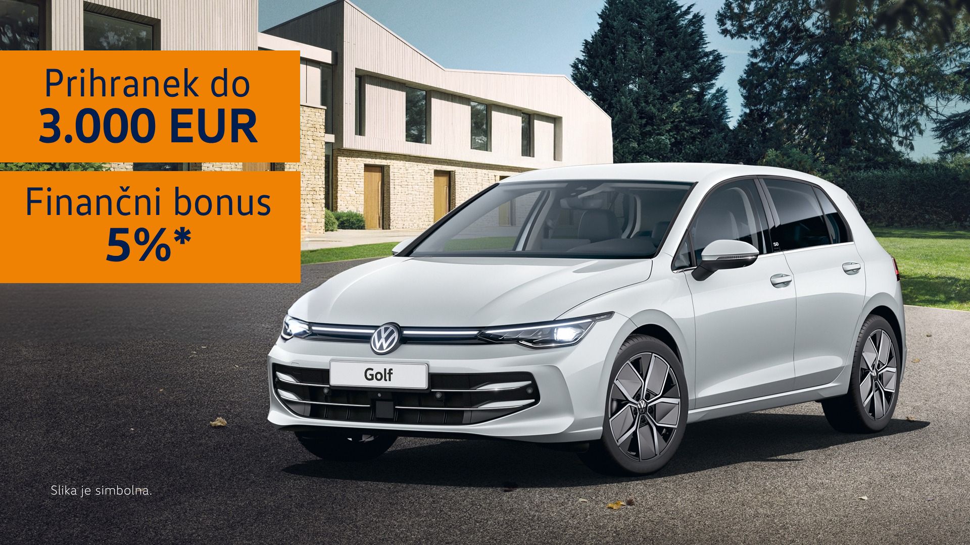 Prihranek do 3.000 eur in finančni bonus 5% za Volkswagen Golf 8.