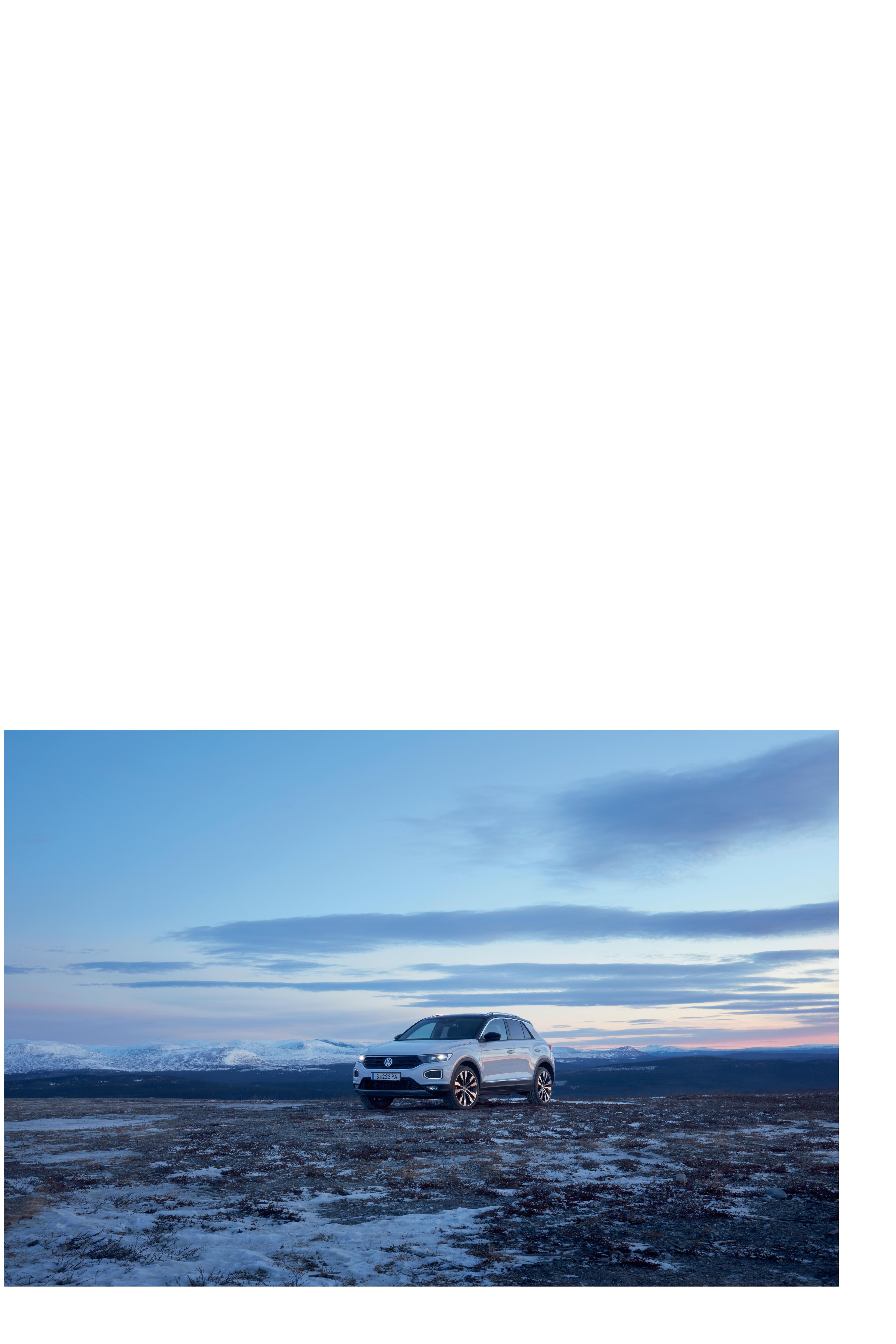 vw t-roc led zima sneg