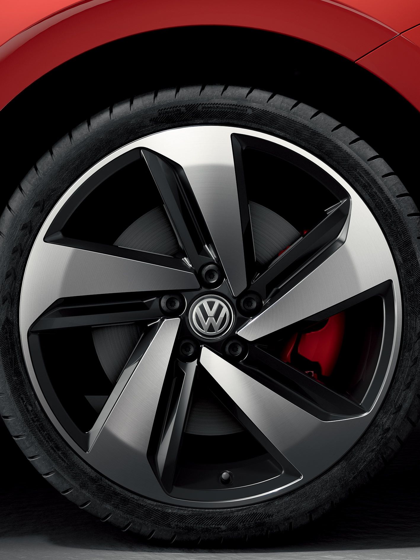 VW Volkswagen Polo GTI rdeča zunanjost podroben prikaz platišča