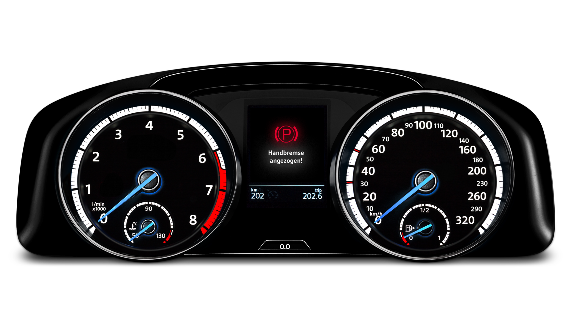 vw volkswagen merilnik hitrosti ročna zavora zategnjena