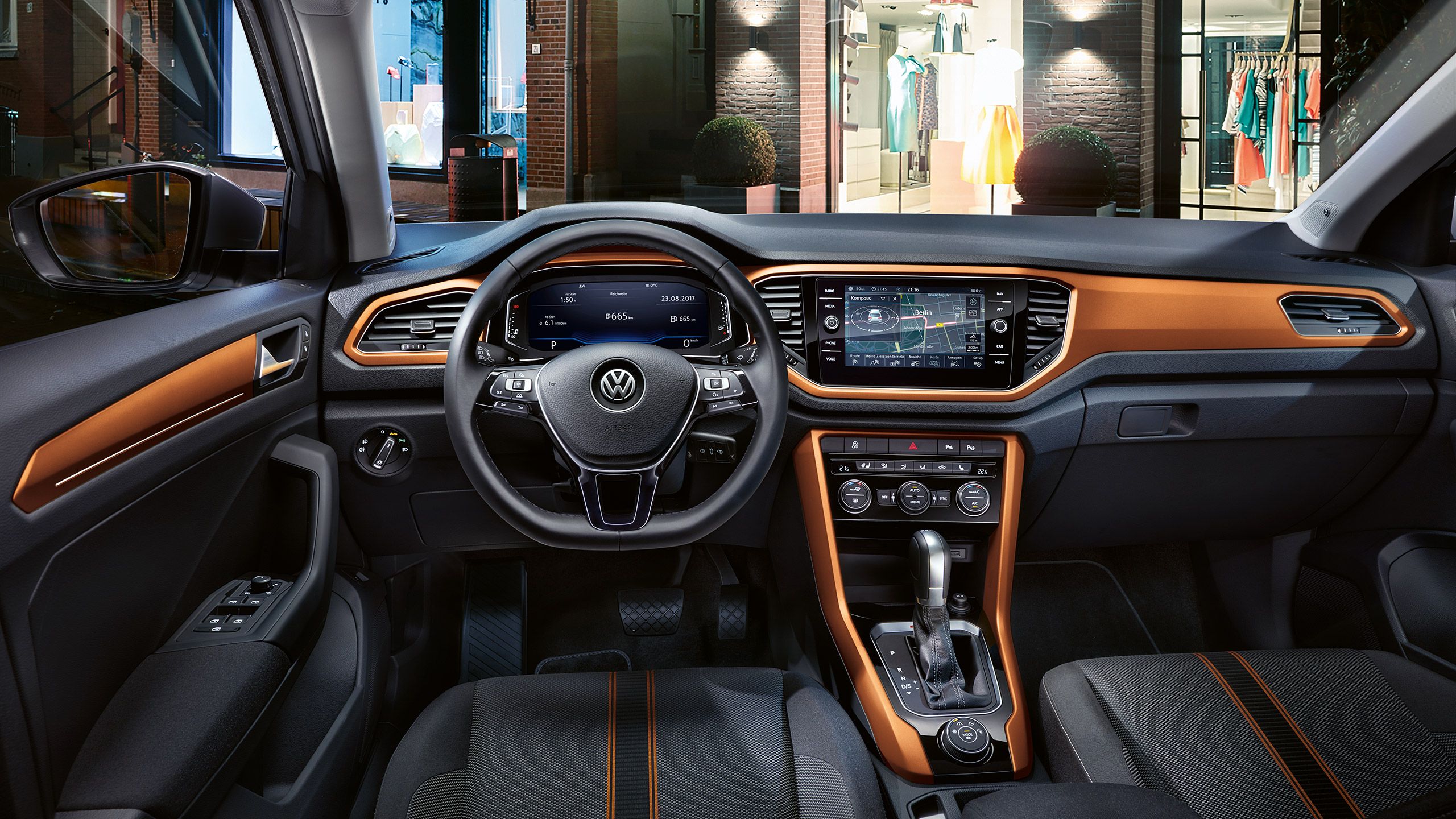 vw volkswagen t-roc dizajn oranžna notranjost