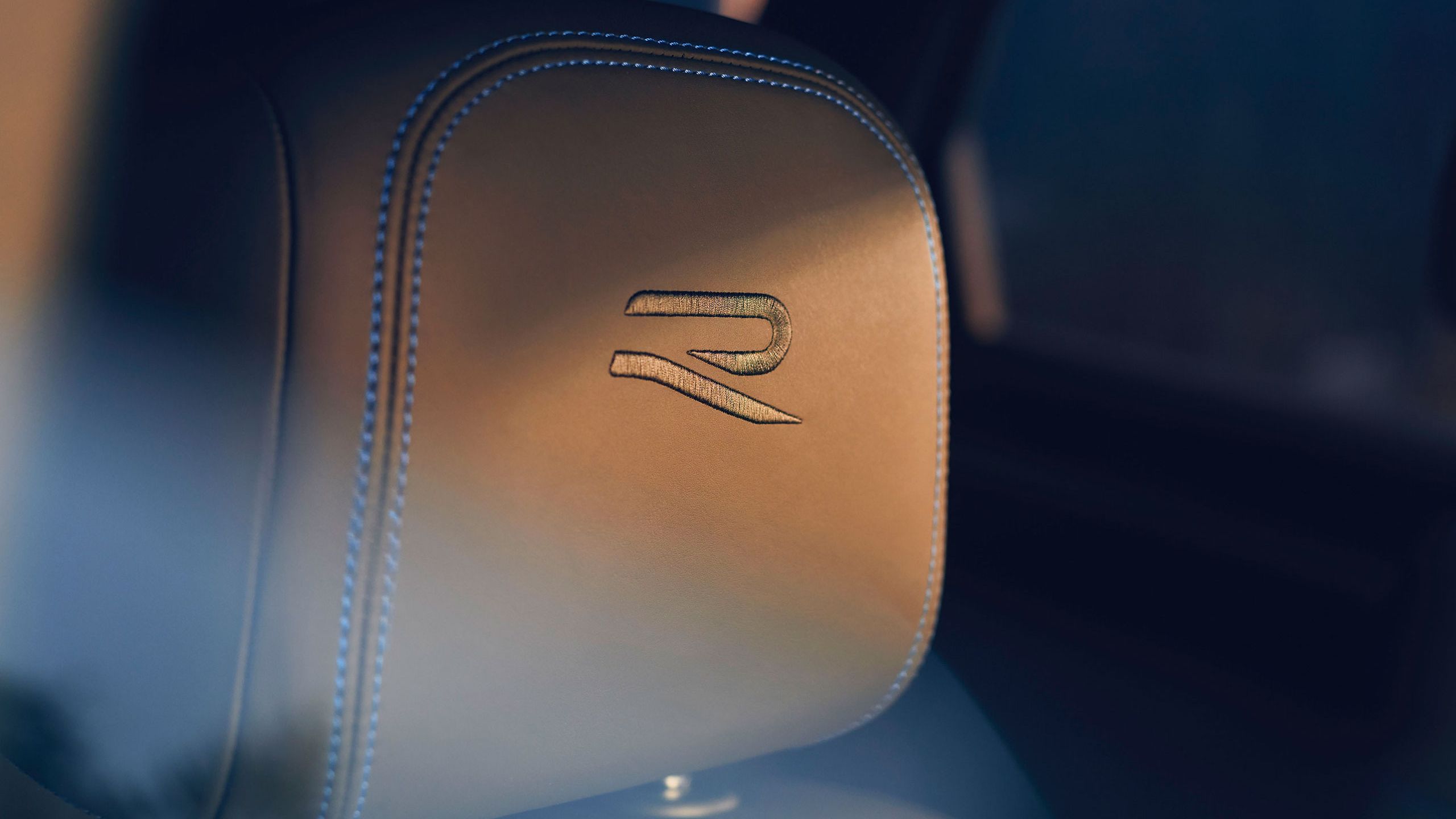 Logotip R na sprednjem sedežu v modelu VW Touareg R