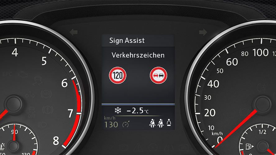 VW Golf Sportsvan prepoznavanje prometnih znakov